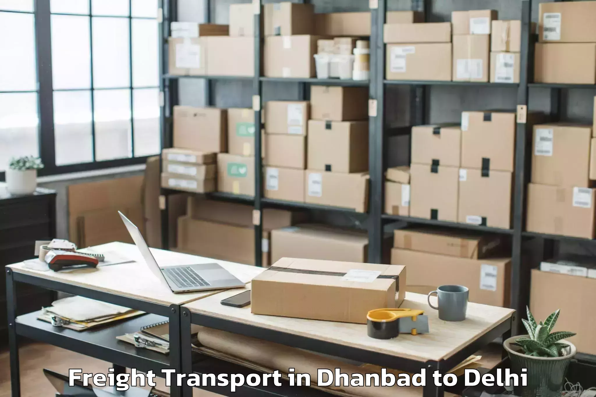 Efficient Dhanbad to Parsvnath Mall Akshardham Freight Transport